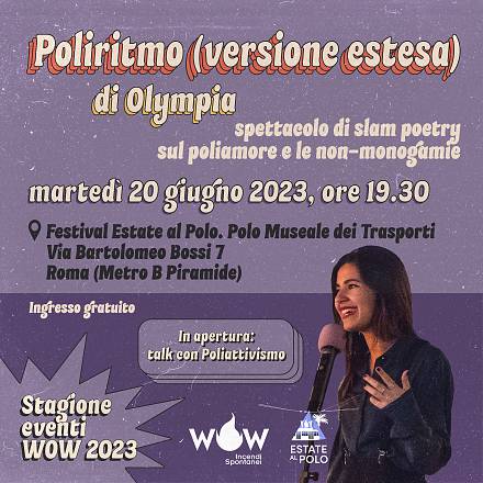 Poliritmo spettacolo di slam poetry di olympia  sul poliamore e le non-monogamie